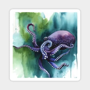 Purple Octopus Floats Peacefully Magnet