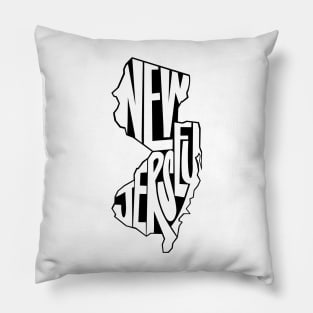 New Jersey - black Pillow