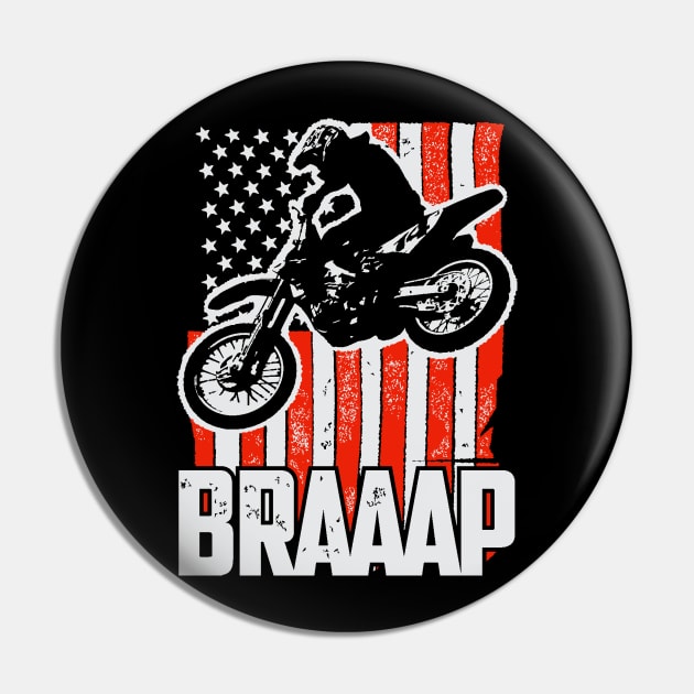 Dirt bike Motocross t-shirt Braaap American flag Pin by TBA Design