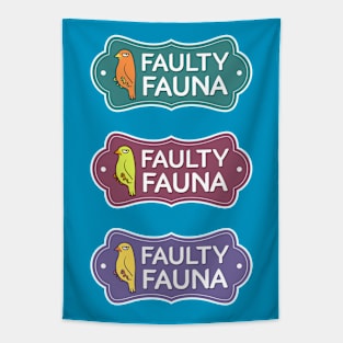 Faulty Fauna multicolor logo sticker set Tapestry