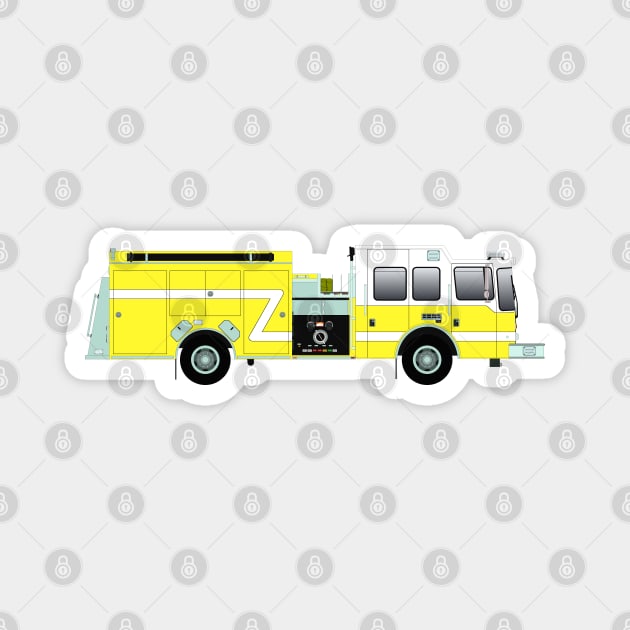 Yellow Fire Rescue Pumper Magnet by BassFishin