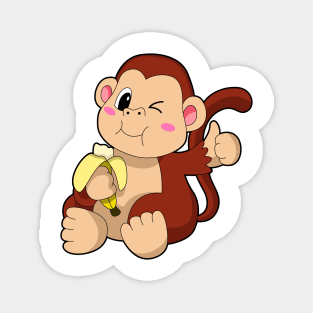 Baby Monkey with Banana Magnet