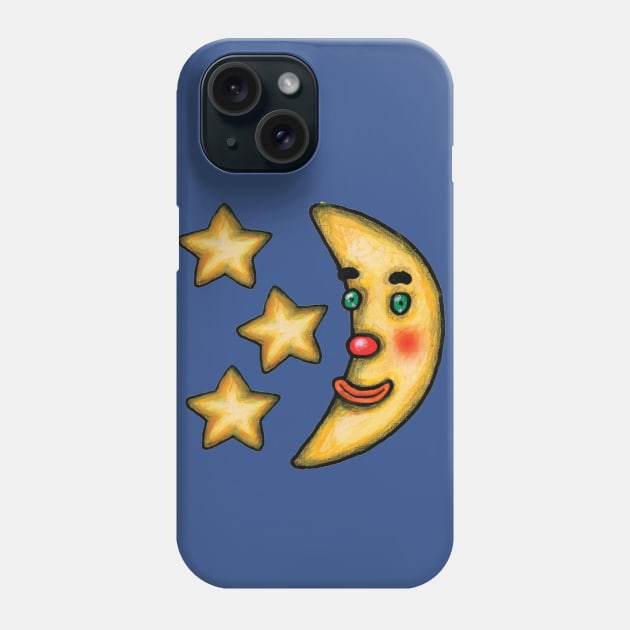 Moon and Stars Phone Case by Parakeet Moon