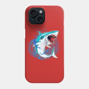 Shark with splashes water Phone Case