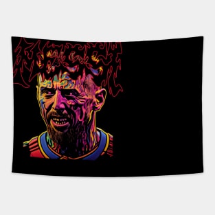 Deathcore Leonel Messi Undead Zombie Horror Art Tapestry