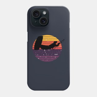 Kiter Action Freestyle Artistic Black Vector Retro Sunset Phone Case