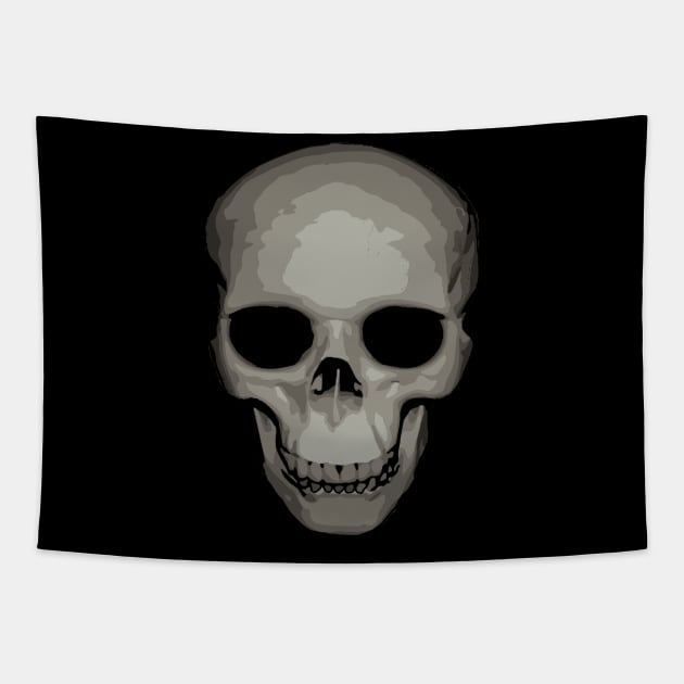 Human Cranium Vector Halloween Gothic Art Tapestry by taiche