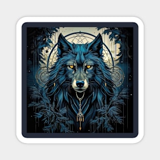 The Blue Wolf Magnet