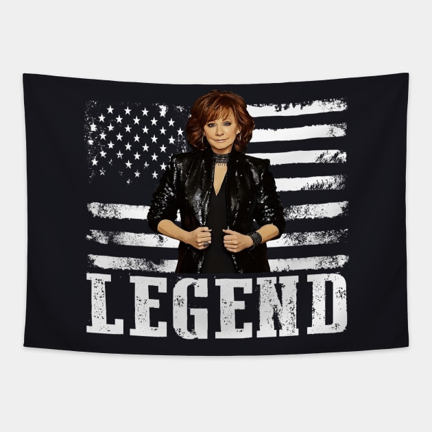 Distressed American Flag Reba Mcentire Music Legend Tapestry by Vapool