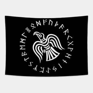 raven of odin elder futhark runes Tapestry