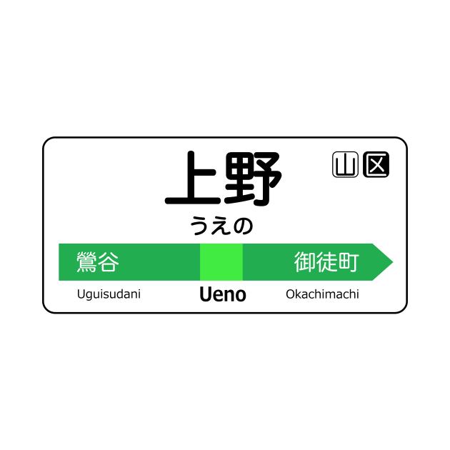 Ueno Train Station Sign - Tokyo Yamanote line by conform