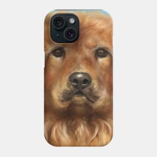 Painting of a Fluffy Golden Brown Chow Chow Dog Phone Case