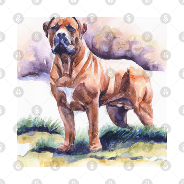 Boerboel Watercolor - Dog Lovers by Edd Paint Something