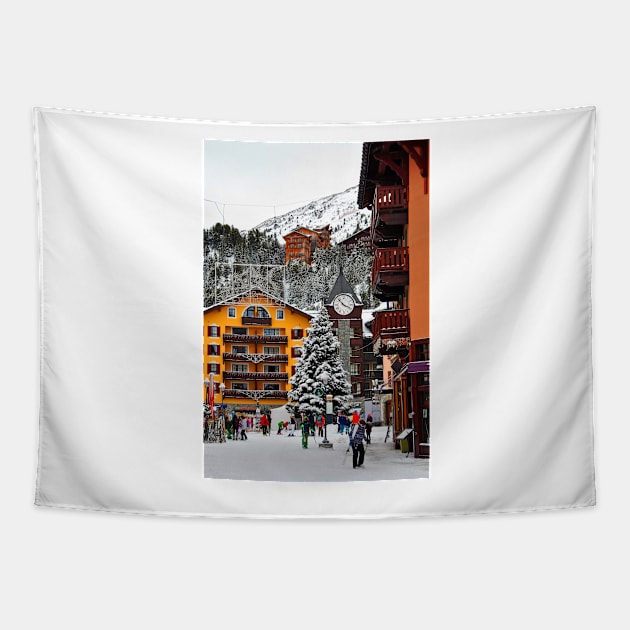 Les Arcs Arc 1950 French Alps France Tapestry by AndyEvansPhotos