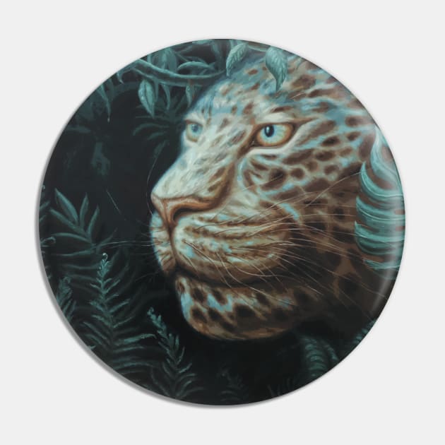 Jaguar in the Jungle  POSTERIZED Pin by SPACE ART & NATURE SHIRTS 