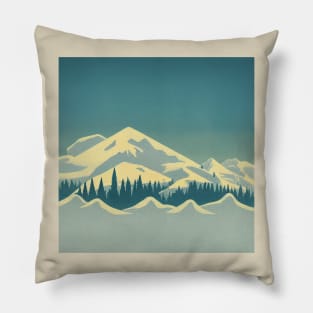 Snowy Mountains Pillow
