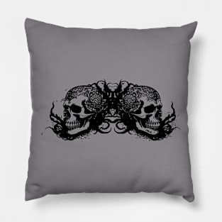 gothic skulls design Pillow