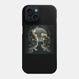 Fish dancing on the moon. V2 Phone Case