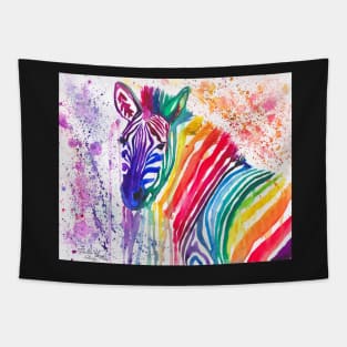 Yipes the Rainbow Zebra Tapestry