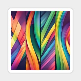 Three-dimensional colorful lines Magnet