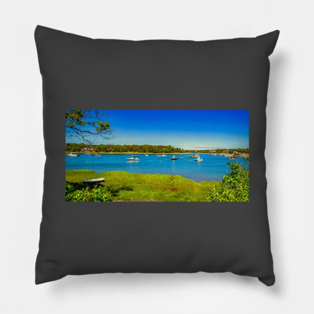 Ryder's Cove boats Pillow by Gestalt Imagery