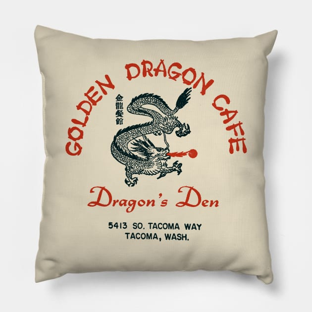 Golden Dragon Cafe Pillow by DCMiller01