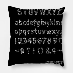 Font of Type Vintage Patent Hand Drawing Pillow