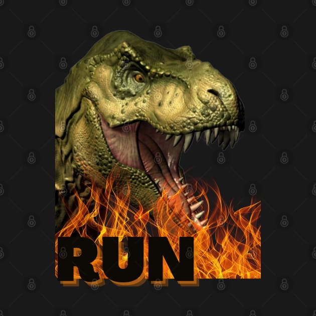 Run!! Dinosaur T-shirt by TeeandecorAuthentic