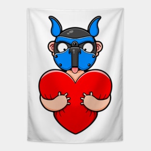 Gay Blue Pup Hug Tapestry