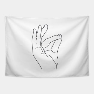 Hand Minimalist Line Art Tapestry