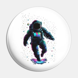 Astronaut Glitch Style Pin