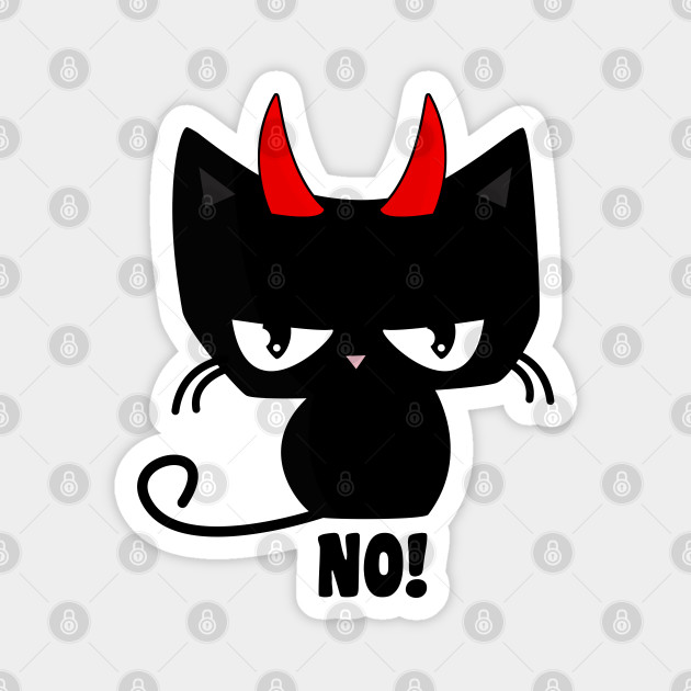 Devil Cat Says No Cat Magnet Teepublic