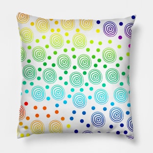 Rainbow Circles and Dots Pillow