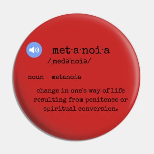 metanoia def·i·ni·tion (black font) Pin