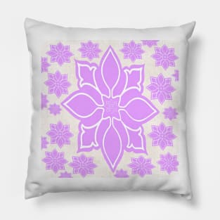 Purple and White Flower Medallion Pillow