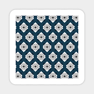 Pretty navy blue and black minimalist pattern Magnet
