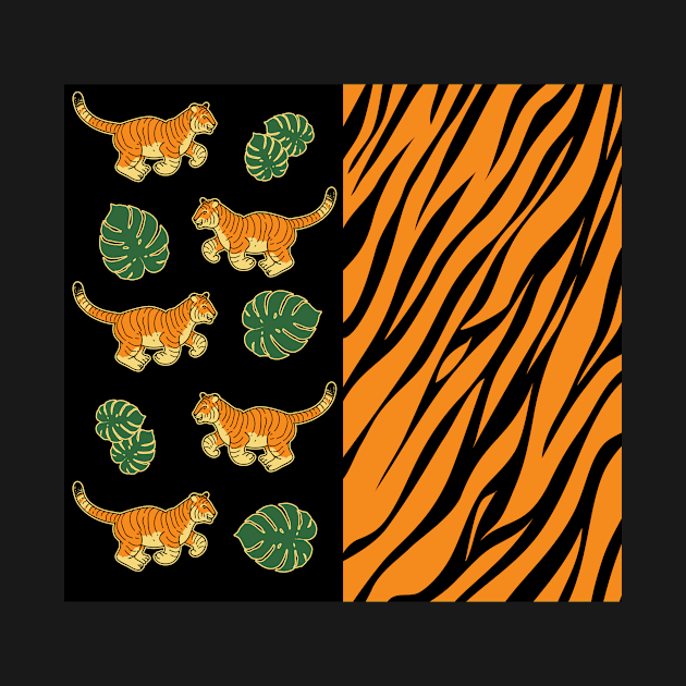 Tiger Stripes And Prowling Tiger Half And Half by 4U2NV-LDN