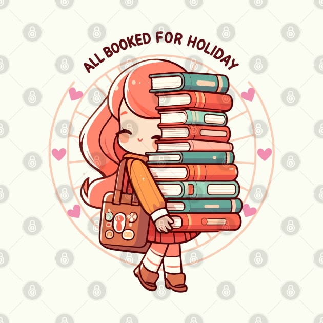 Kawaii Love Booked For Holiday Christmas by TomFrontierArt