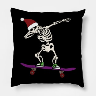 skating skeleton santa Pillow