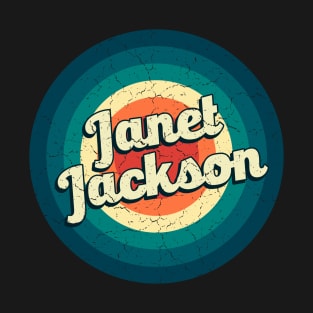 Graphic Janet Name Retro Vintage Circle T-Shirt