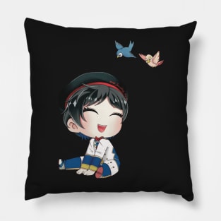 Smiling Neige LeBlanche Chibi with Birds Pillow