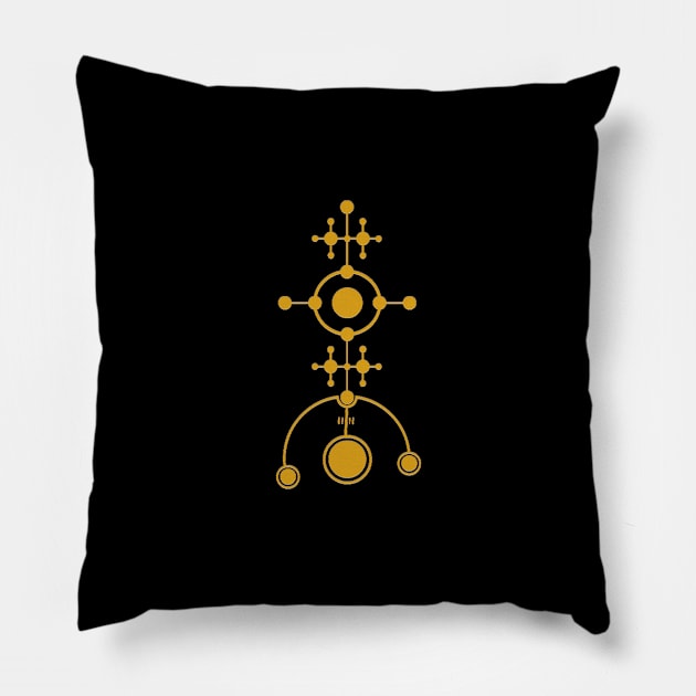 Crop Circle 5 In Gold Pillow by Whites Designs