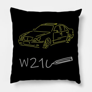 Mercedes W210 front  sketch grey yellow Pillow