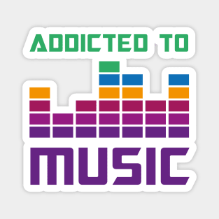 Addicted to music Retro Sound Wave Magnet