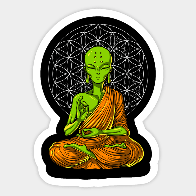 Buddha Juggling Planets Buddhist Spiritual Sticker - Psychonautica