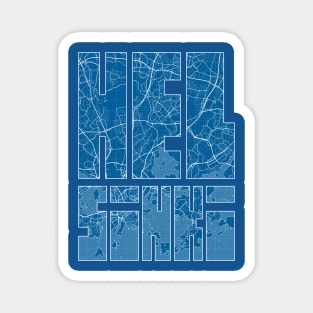 Helsinki, Finland City Map Typography - Blueprint Magnet