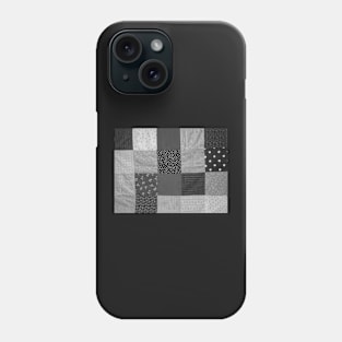 fabric squares of black and white patchwork Phone Case