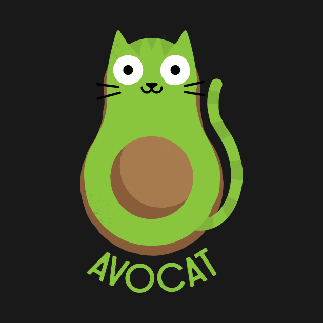 Avogato The 80's Avocado Cat Lover! by zawitees