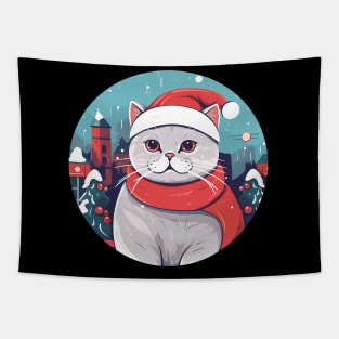 British Shorthair Cat Xmas, Love Cats Tapestry