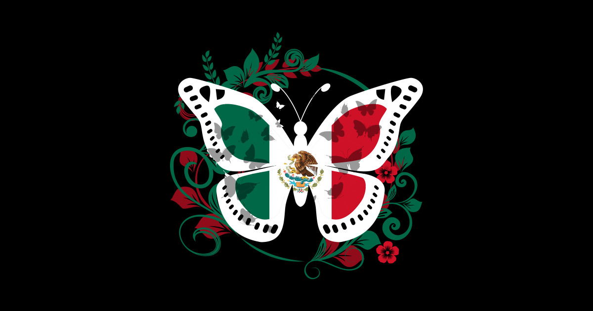 Mexican Flag Butterfly Mexican Womens Girls Cinco De Mayo Mexico